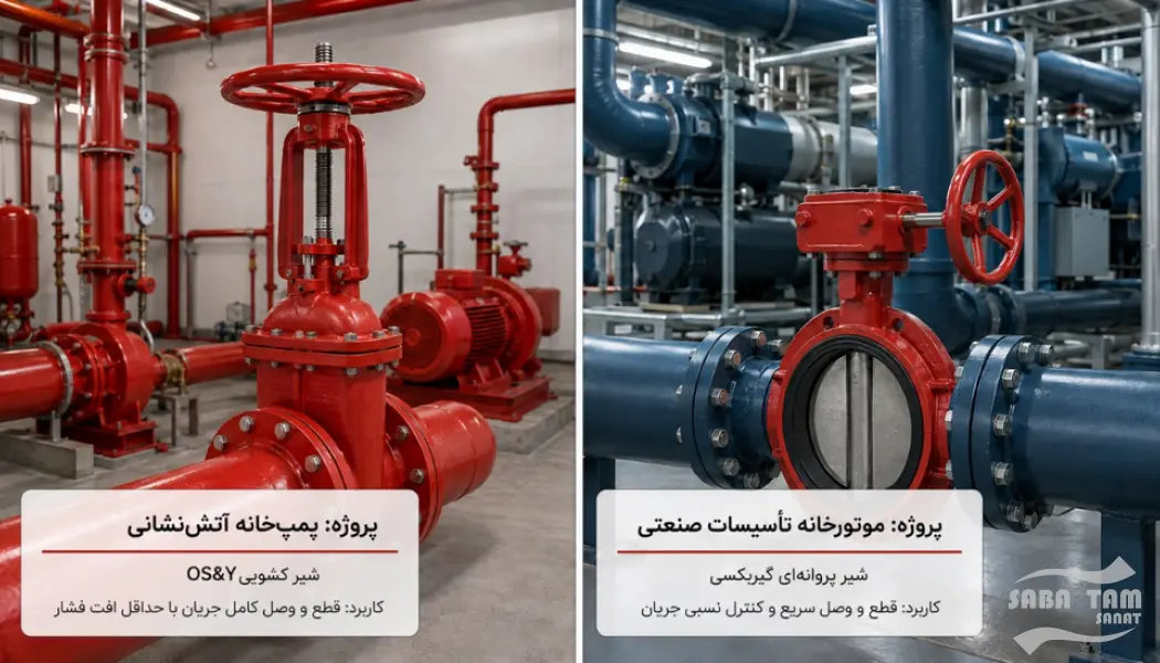 تفاوت شیر پروانه ای و شیر کشویی